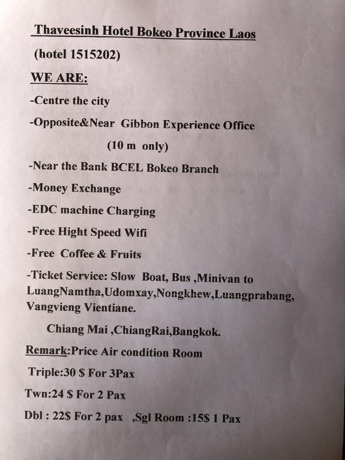 Thaveesinh Hotel Ban Houayxay Exteriör bild